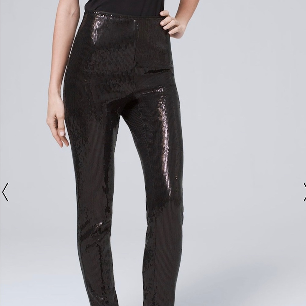 WHBM High-Rise Skinny Sequin Knit Pants 00R NWT